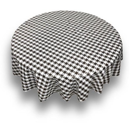CARNATION HOME FASHIONS Carnation Home Fashions PFLN-RD-16 70 in. Round Picnic Check Vinyl Flannel Backed Tablecloth; Black & White PFLN-RD/16